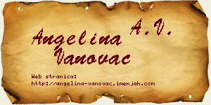 Angelina Vanovac vizit kartica
